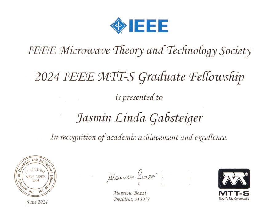 Urkunde - IEEE MTT-S Graduate Fellowship